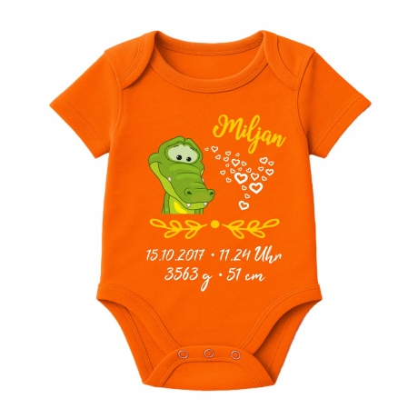 Baby Body SWEET KROKODIL personalisiert mit Geburtsdaten/Name