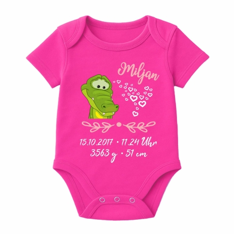Baby Body SWEET KROKODIL personalisiert mit Geburtsdaten/Name