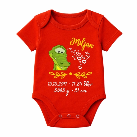 Baby Body SWEET KROKODIL personalisiert mit Geburtsdaten/Name