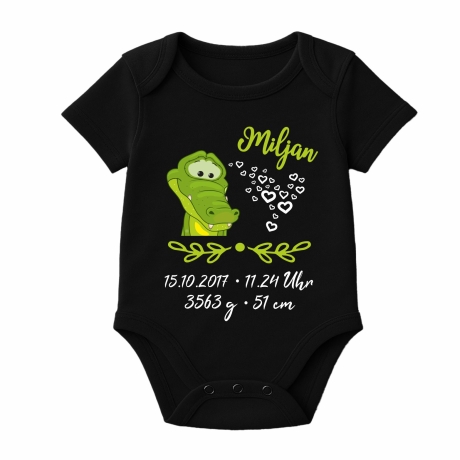 Baby Body SWEET KROKODIL personalisiert mit Geburtsdaten/Name