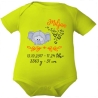Baby Body kurz SWEET ELEFANT personalisiert mit Geburtsdaten/Name