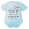 Baby Body kurz SWEET ELEFANT personalisiert mit Geburtsdaten/Name