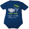 Baby Body kurz SWEET ELEFANT personalisiert mit Geburtsdaten/Name