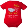 Baby Body kurz SWEET ELEFANT personalisiert mit Geburtsdaten/Name
