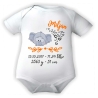 Baby Body kurz SWEET ELEFANT personalisiert mit Geburtsdaten/Name