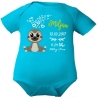 Baby Body kurz CUTE FAULTIER personalisiert mit Geburtsdaten+Name