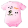 Baby Body kurz CUTE FAULTIER personalisiert mit Geburtsdaten+Name