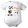 Baby Body kurz CUTE FAULTIER personalisiert mit Geburtsdaten+Name