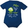 Baby Body kurz SWEET FROSCH personalisiert mit Geburtsdaten/Name
