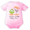 Baby Body kurz SWEET FROSCH personalisiert mit Geburtsdaten/Name