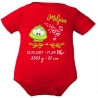 Baby Body kurz SWEET FROSCH personalisiert mit Geburtsdaten/Name
