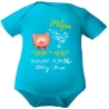 Baby Body kurz SWEET KATZE personalisiert mit Geburtsdaten/Name