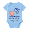 Baby Body kurz SWEET KATZE personalisiert mit Geburtsdaten/Name