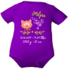 Baby Body kurz SWEET KATZE personalisiert mit Geburtsdaten/Name