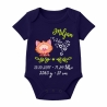 Baby Body kurz SWEET KATZE personalisiert mit Geburtsdaten/Name