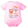Baby Body kurz SWEET KATZE personalisiert mit Geburtsdaten/Name