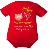 Baby Body kurz SWEET KATZE personalisiert mit Geburtsdaten/Name