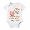 Baby Body kurz SWEET KATZE personalisiert mit Geburtsdaten/Name