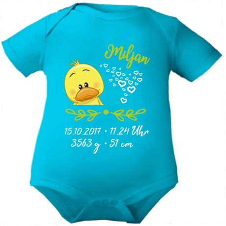 Baby Body SWEET KÜKEN personalisiert mit Geburtsdaten/Name