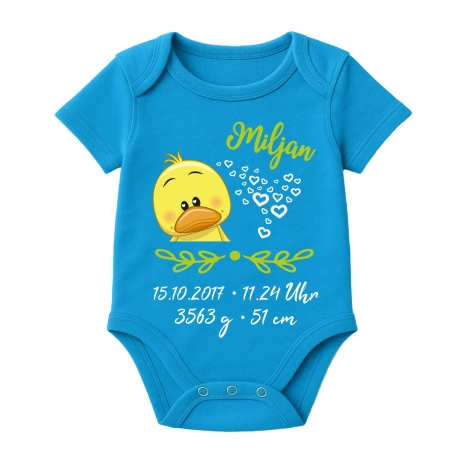 Baby Body SWEET KÜKEN personalisiert mit Geburtsdaten/Name