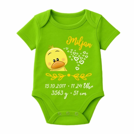Baby Body SWEET KÜKEN personalisiert mit Geburtsdaten/Name