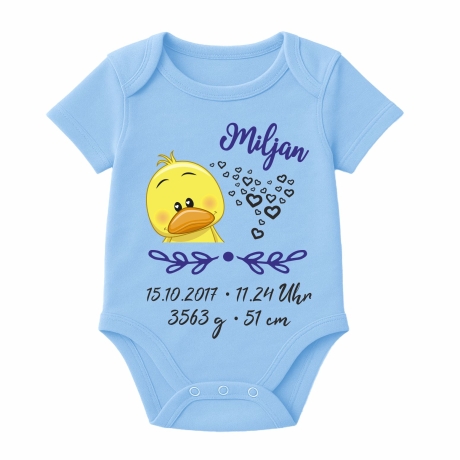 Baby Body SWEET KÜKEN personalisiert mit Geburtsdaten/Name