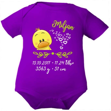 Baby Body SWEET KÜKEN personalisiert mit Geburtsdaten/Name