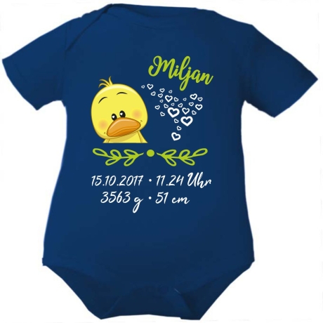 Baby Body SWEET KÜKEN personalisiert mit Geburtsdaten/Name