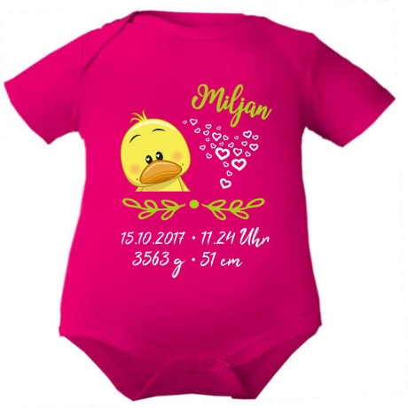 Baby Body SWEET KÜKEN personalisiert mit Geburtsdaten/Name