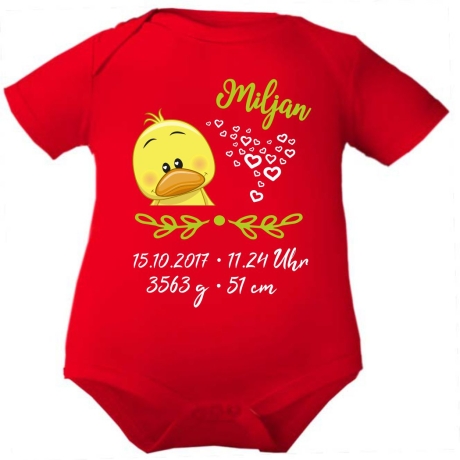 Baby Body SWEET KÜKEN personalisiert mit Geburtsdaten/Name