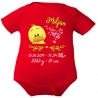 Baby Body SWEET KÜKEN personalisiert mit Geburtsdaten/Name