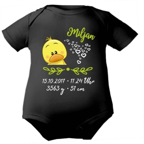 Baby Body SWEET KÜKEN personalisiert mit Geburtsdaten/Name
