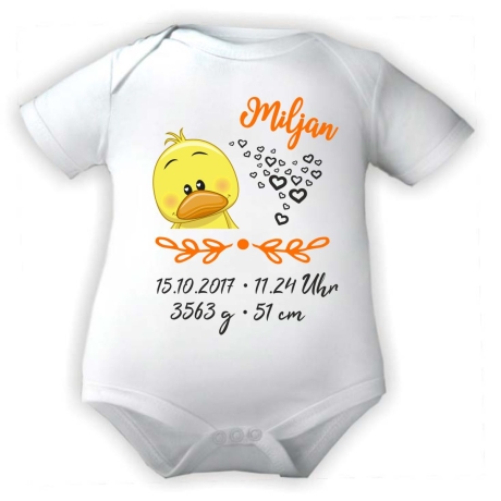 Baby Body SWEET KÜKEN personalisiert mit Geburtsdaten/Name