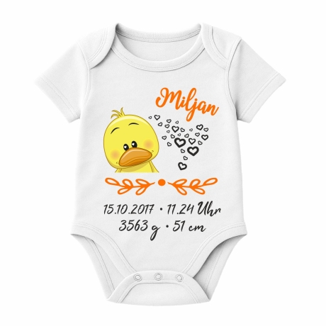 Baby Body SWEET KÜKEN personalisiert mit Geburtsdaten/Name