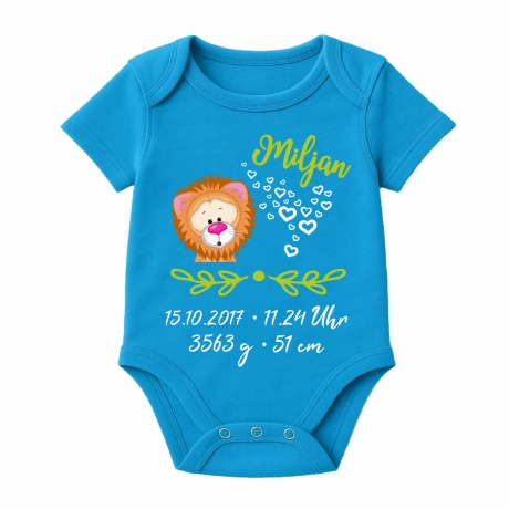 Baby Body SWEET LÖWE personalisiert mit Geburtsdaten/Name