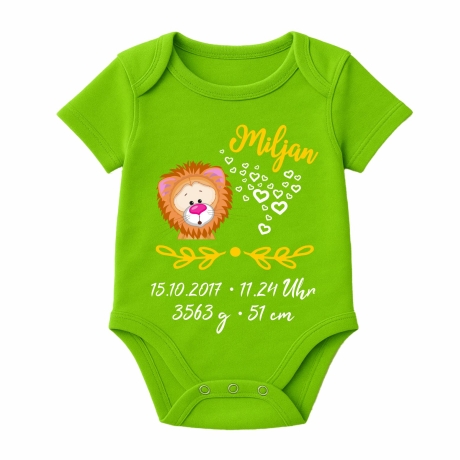 Baby Body SWEET LÖWE personalisiert mit Geburtsdaten/Name