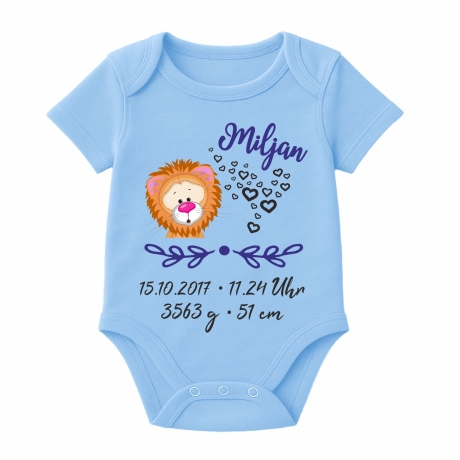Baby Body SWEET LÖWE personalisiert mit Geburtsdaten/Name