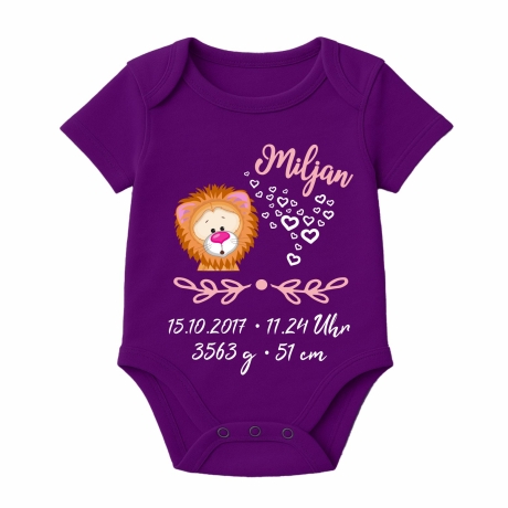Baby Body SWEET LÖWE personalisiert mit Geburtsdaten/Name