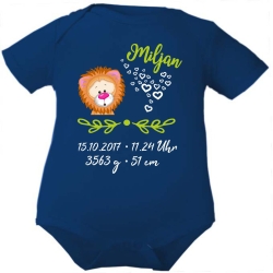 Baby Body SWEET LÖWE personalisiert mit Geburtsdaten/Name