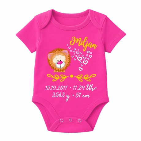 Baby Body SWEET LÖWE personalisiert mit Geburtsdaten/Name