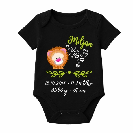 Baby Body SWEET LÖWE personalisiert mit Geburtsdaten/Name