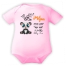 Baby Body kurz CUTE PANDA personalisiert mit Geburtsdaten+Name