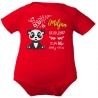 Baby Body kurz CUTE PANDA personalisiert mit Geburtsdaten+Name