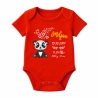 Baby Body kurz CUTE PANDA personalisiert mit Geburtsdaten+Name