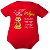 Baby Body kurz CUTE SCHLANGE personalisiert mit Geburtsdaten
