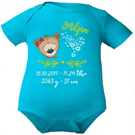 Baby Body SWEET BÄR personalisiert mit Geburtsdaten/Name