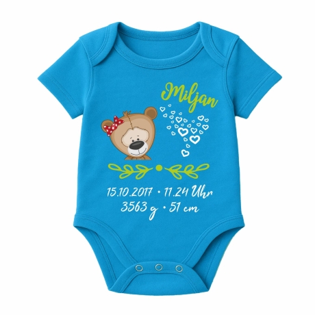 Baby Body SWEET BÄR personalisiert mit Geburtsdaten/Name