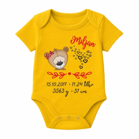Baby Body SWEET BÄR personalisiert mit Geburtsdaten/Name