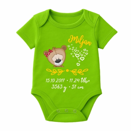 Baby Body SWEET BÄR personalisiert mit Geburtsdaten/Name