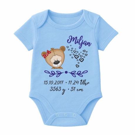 Baby Body SWEET BÄR personalisiert mit Geburtsdaten/Name